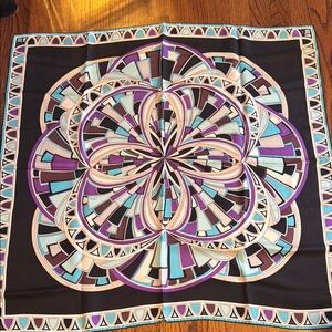 Geometric Pattern Silk Scarf